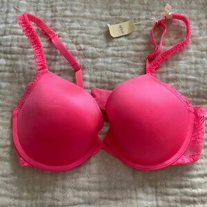 NWT Aerie Maddie Push Up Bra Hot Pink 36C